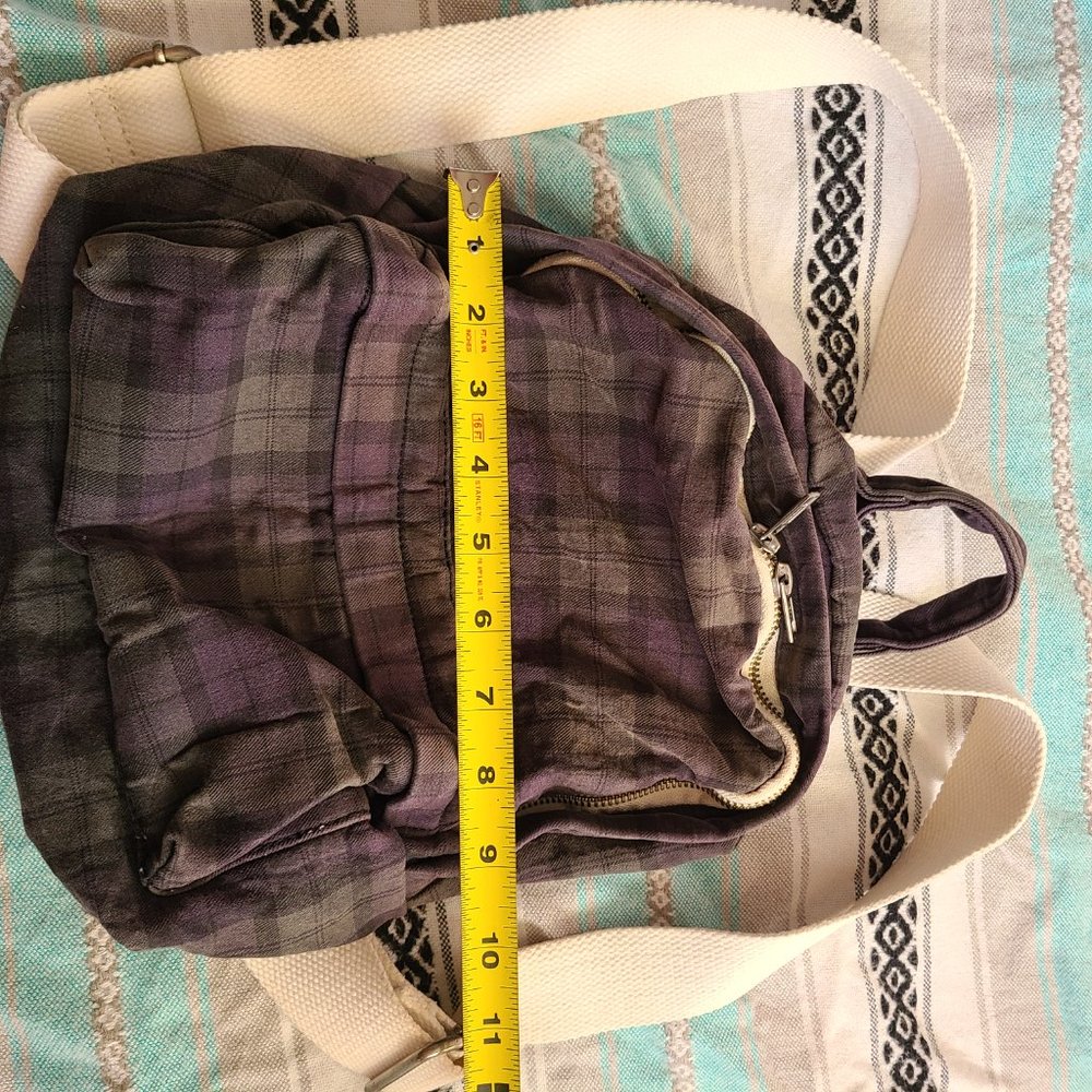 brandy melville john galt mini backpack plaid - Picture 3 of 9